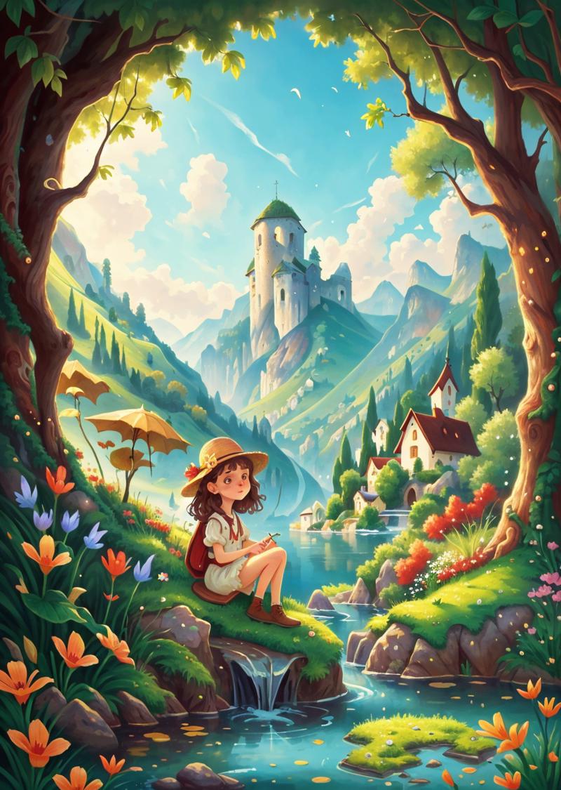 00922-3196324414-best quality, masterpiece, a Austrian girl in The Hidden Oasis landscape at Noon, whimsical.png